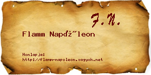 Flamm Napóleon névjegykártya